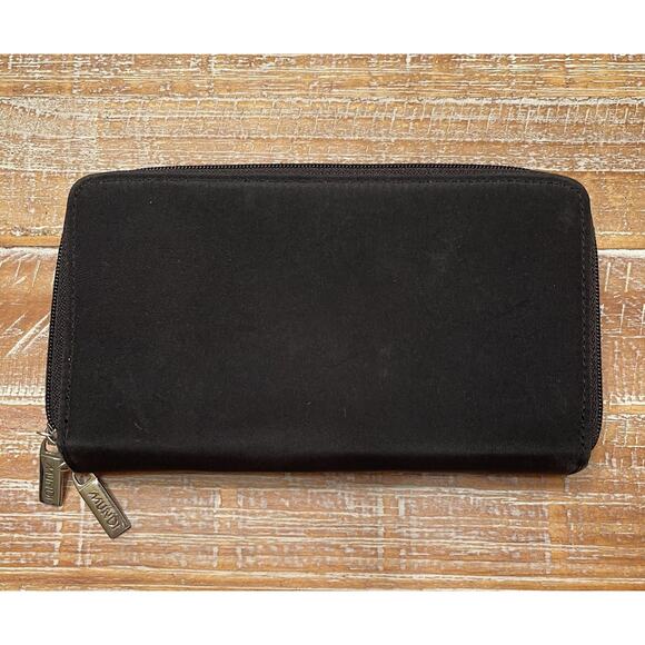 Mundi Black Nylon All In One Organizer Wallet Multiple Compartments Zip Around - Picture 2 of 7